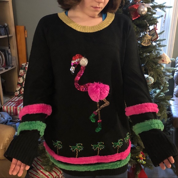 Sweaters Ugly Christmas Sweater Flamingos And Palm Trees Poshmark